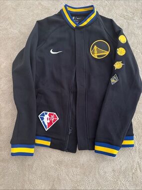 Nike Black and Yellow Golden State Warriors Jacket